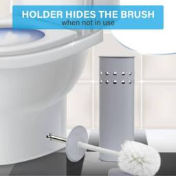 SPETLEK TOILET BRUSH & HOLDER SET GREY - thumbnail 3