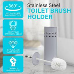 SPETLEK TOILET BRUSH & HOLDER SET GREY - thumbnail 5