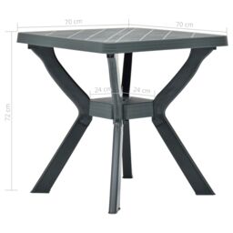Berkfield Home Bistro Table Green 70x70x72 cm Plastic - Size: 70 x 70 x 72 cm - thumbnail 6