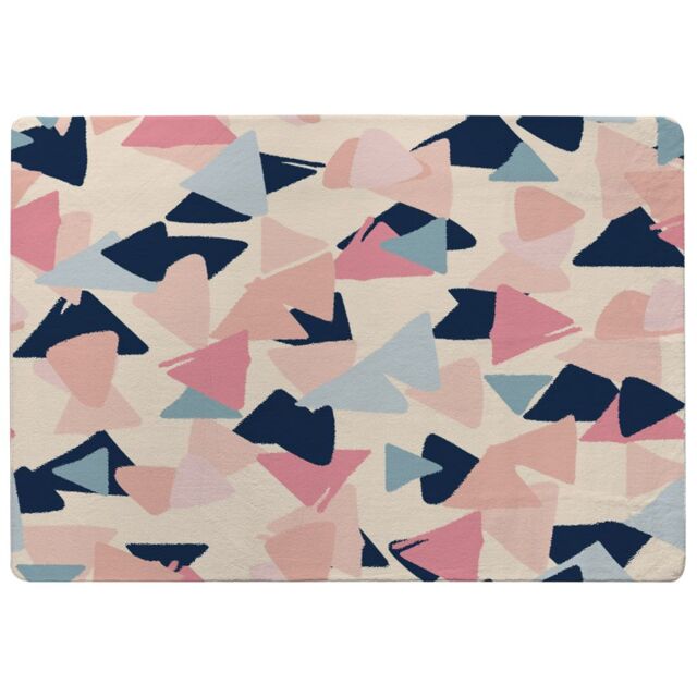 Benjamin Tate Design Pastel Coloured Triangles Rug in Natural - Size: Large - image 1