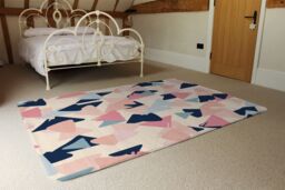 Benjamin Tate Design Pastel Coloured Triangles Rug in Natural - Size: Large - thumbnail 3
