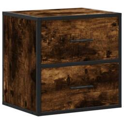 Berkfield Home Durable Wall-mounted Bedside Cabinets 2 pcs Smoked Oak 40x31x39.5 cm in Brown - thumbnail 6