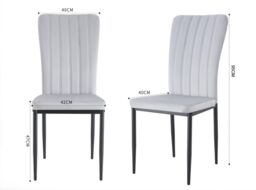 MCC Direct Set of 2 Velvet Dining Chairs Padded Upholstered Accent Chair Elle in Beige - thumbnail 8