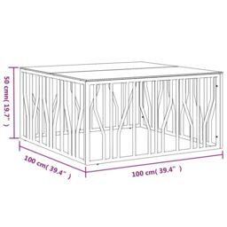 Berkfield Home Coffee Table 100x100x50 cm Stainless Steel & Glass in Silver - Size: 100 x 100 x 50 cm - thumbnail 6