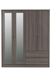 Seconique Lisbon 4 Door Wardrobe in Charcoal - thumbnail 2