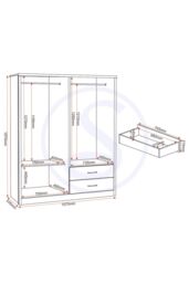 Seconique Lisbon 4 Door Wardrobe in Charcoal - thumbnail 5