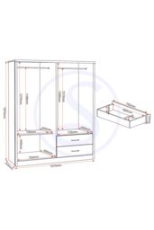 Seconique Lisbon 4 Door Wardrobe in Charcoal - thumbnail 6