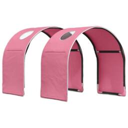 Berkfield Home Bed with Tunnel 3 pcs Artisian Oak & Pink Engineered Wood in Brown - thumbnail 5