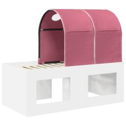 Berkfield Home Bed with Tunnel 3 pcs Artisian Oak & Pink Engineered Wood in Brown - thumbnail 8