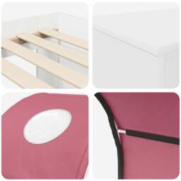Berkfield Home Bed with Tunnel 3 pcs Artisian Oak & Pink Engineered Wood in Brown - thumbnail 9