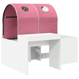 Berkfield Home Bed with Tunnel 3 pcs Artisian Oak & Pink Engineered Wood in Brown - thumbnail 3