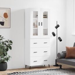 Berkfield Home Highboard White 69.5x34x180 cm Engineered Wood - thumbnail 1