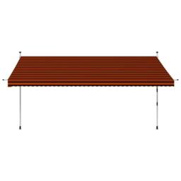 Berkfield Home Manual Retractable Awning 400 cm Orange & Brown - thumbnail 2