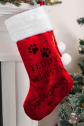 Personalised Memento Company Personalised Santa Paws Christmas Red Stocking - thumbnail 3