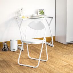 Harbour Housewares Padded Folding Chairs 44cm Pack of 2 in White - thumbnail 5