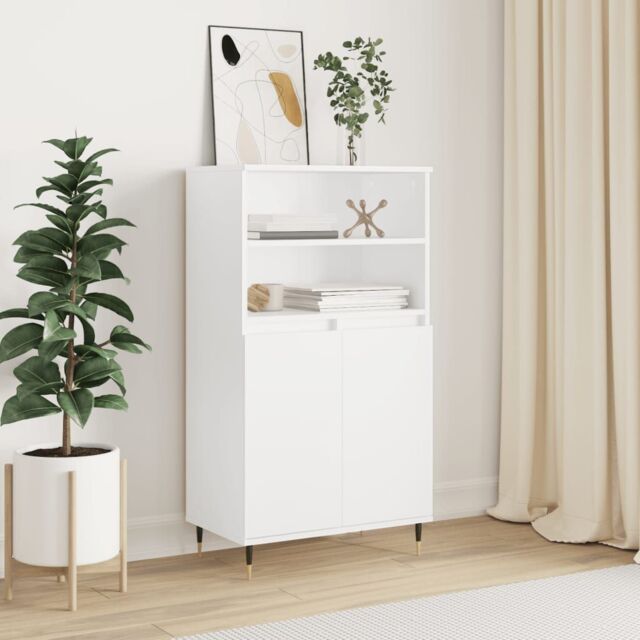 Berkfield Home Highboard White 60x36x110 cm Engineered Wood - Size: 60 x 36 x 110 cm - image 1