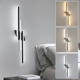 Goeco Modern Minimalist LED Wall Light, 28W, 100cm Long Linear Wall Lamp in Black