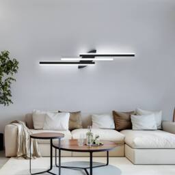 Goeco Modern Minimalist LED Wall Light, 28W, 100cm Long Linear Wall Lamp in Black - thumbnail 4