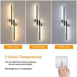 Goeco Modern Minimalist LED Wall Light, 28W, 100cm Long Linear Wall Lamp in Black - thumbnail 6