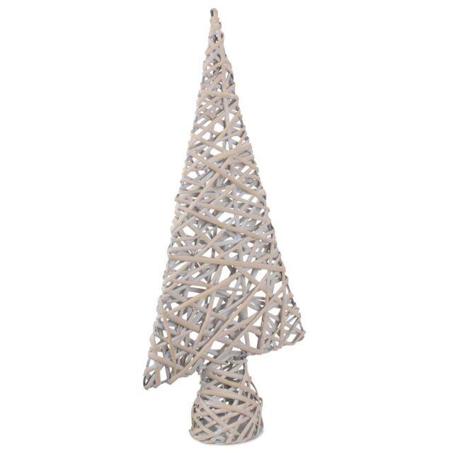Red Hamper Wicker White Wash Table Top Xmas Tree - image 1