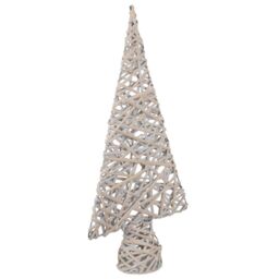 Red Hamper Wicker White Wash Table Top Xmas Tree