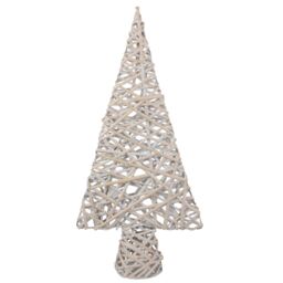 Red Hamper Wicker White Wash Table Top Xmas Tree - thumbnail 2