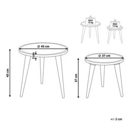 Wyld and Coco Set of 2 Mango Wood Side Tables Brown Oriental Design - thumbnail 4