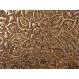 Wyld and Coco Set of 2 Mango Wood Side Tables Brown Oriental Design - thumbnail 8