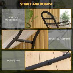 OUTSUNNY 9ft Hammock Stand Adjustable with Non-Slip Feet, 150 kg Capacity in Black - thumbnail 4
