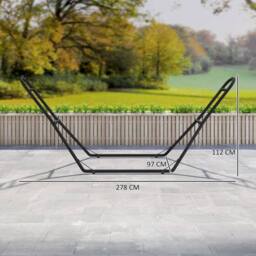 OUTSUNNY 9ft Hammock Stand Adjustable with Non-Slip Feet, 150 kg Capacity in Black - thumbnail 3
