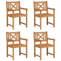 Berkfield Home Garden Chairs 4 pcs 56x55.5x90 cm Solid Wood Acacia in Brown - thumbnail 2