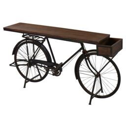 Jaipur Furniture Ltd Wow Retro Bicycle Table - Mango Wood - L40 x W198 x H102 cm in Brown - thumbnail 1