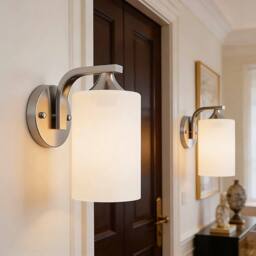 Kelvenix Minimalist Milk Glass Wall Light Lamp Body E27 Lamps Holder in White - thumbnail 5
