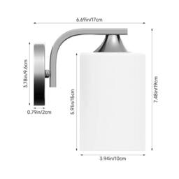 Kelvenix Minimalist Milk Glass Wall Light Lamp Body E27 Lamps Holder in White - thumbnail 2