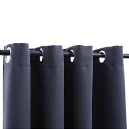 Berkfield Home Elegant Blackout Curtain with Metal Rings Anthracite 290x245 cm in Charcoal - thumbnail 4