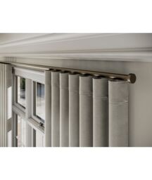 New Edge Blinds 28mm Styleline Gliding Curtain Pole Set with Stud End - Taupe - Size: 240 cm - thumbnail 1