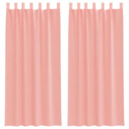 Berkfield Home Voile Curtains with Rod Pockets 2 pcs Pink - thumbnail 2