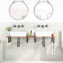 Berkfield Home Bathroom Vanity Top Oil Finished 140x40x2 cm Solid Wood Acacia in Brown - Size: 140 x 40 x 2 cm - thumbnail 1