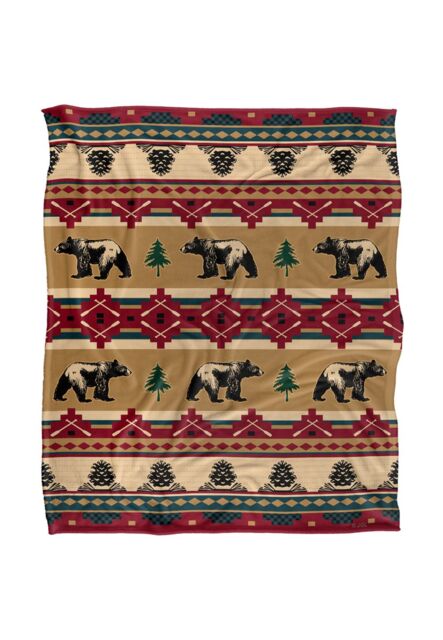 JQ Licensing Southwest Bear Silky Touch Super Soft Throw Blanket 152 X 127 cm in White - image 1