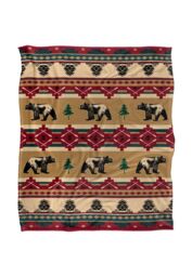 JQ Licensing Southwest Bear Silky Touch Super Soft Throw Blanket 152 X 127 cm in White