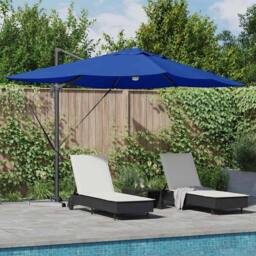 Berkfield Home Modern Azure Blue Cantilever Umbrella Azure blue Polyester canopy - thumbnail 2