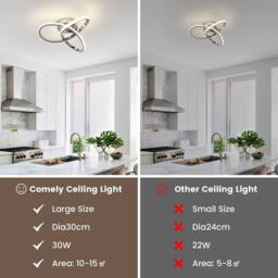 Pheashine Chrome Intertwined Clover LED Ceiling Light, 30W 4500K Neutral White - thumbnail 4