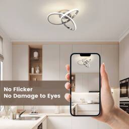 Pheashine Chrome Intertwined Clover LED Ceiling Light, 30W 4500K Neutral White - thumbnail 5