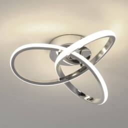 Pheashine Chrome Intertwined Clover LED Ceiling Light, 30W 4500K Neutral White - thumbnail 1
