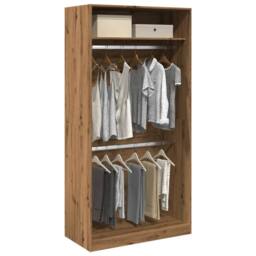 Berkfield Home Wardrobe Artisian Oak 100x50x200 cm Engineered Wood in Brown - Size: 100 x 50 x 200 cm - thumbnail 2