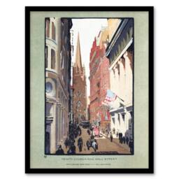 Artery8 Trinity Church & Wall Street Elmer Framed Wall Art Print - Size: A4 - thumbnail 1