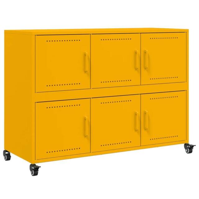 Berkfield Home Sideboard Mustard Yellow 100.5x39x72 cm Steel - image 1