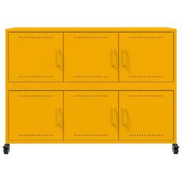 Berkfield Home Sideboard Mustard Yellow 100.5x39x72 cm Steel - thumbnail 6