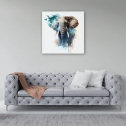 Warren Reed - Designer Majestic Elephant Splashart Canvas in Grey - Size: w10 inch x h10 inch - thumbnail 4
