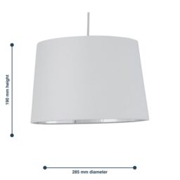 First Choice Lighting Zoey - White with Silver Inner 28cm Easy Fit Pendant or Lamp Shade - thumbnail 6